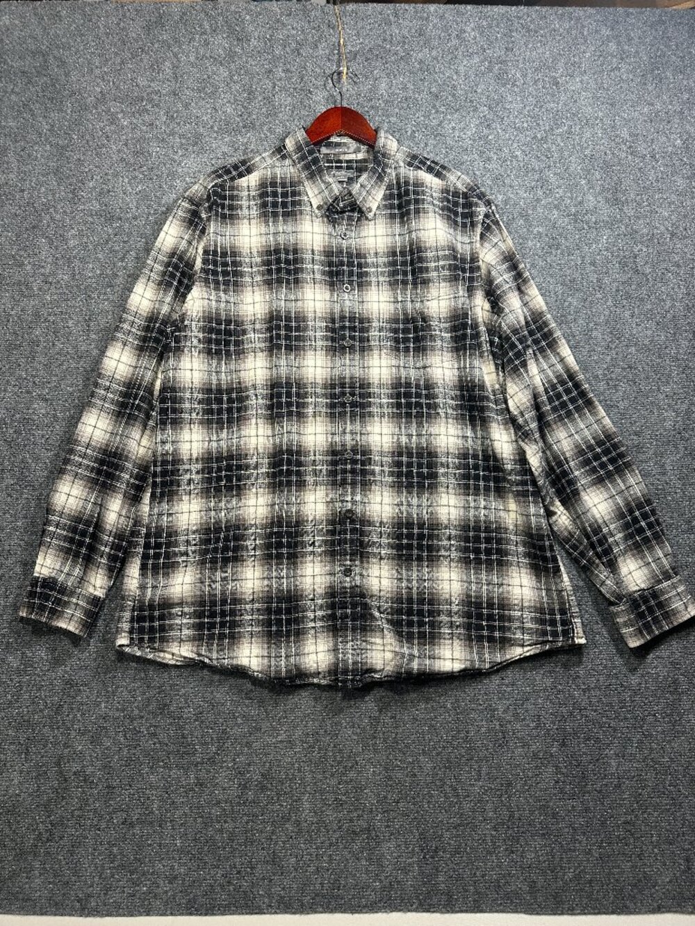 Eddie Bauer Shirt Mens TXL Plaid Cotton Flannel Button Down Relaxed Fit Pocket